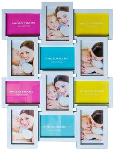 Настенный коллаж-фоторамка Додека белый с цветными вставками. No Brand