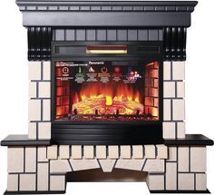 Электрокамин Inter Flame Экстер (венге) камень бежевый с очагом Panoramic 25 LED FX QZ