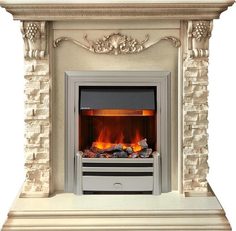 Электрокамин Dimplex Adriana (слоновая кость) сланец бежевый с очагом Chesford