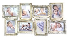 Настенный коллаж-фоторамка Окто белый антик. No Brand