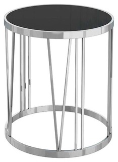 Журнальный столик Garda Decor GY-ET7738 GRD_3051 50х50х55 см, хром/чёрное стекло