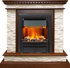 Электрокамин Dimplex Calgary (дуб) сланец бежевый с очагом Brookline Black