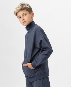 Свитшот с манжетами синий Button Blue