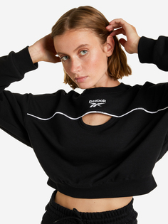Толстовка женская Reebok Piping Pack Crewnec, Черный, размер 44