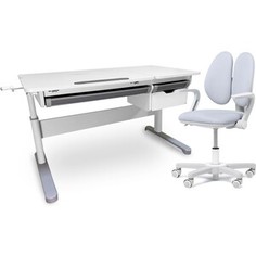 Комплект FunDesk Парта Grande grey + кресло Mente grey