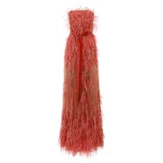Платье с отделкой перьями Marchesa