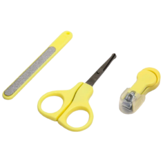 Детский маникюрный набор, 3 предмета: ножницы, пилка, книпсер, от 0 мес., цвет жёлтый Крошка Я
