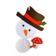 Набор для создания подвесной ёлочной игрушки из фетра и бумаги гофре «Снеговик в шляпе» Школа талантов