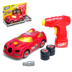 Конструктор винтовой «Спорткар» с электрическим шуруповёртом, 22 детали Bohui Toys