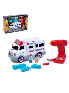 Конструктор винтовой «Скорая помощь», с электрическим шуроповёртом Bohui Toys