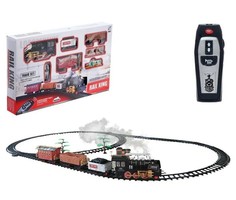 Железная дорога Классика, радиоуправление, свет и звук, с дымом, работает от аккумулятора No Brand