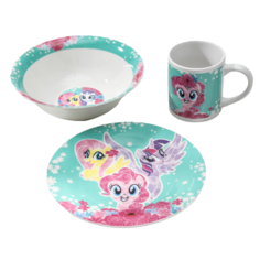 Набор посуды My Little Pony, 3 предмета: кружка 240 мл, миска 18 см, тарелка 19 см Hasbro