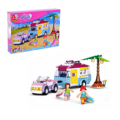 Конструктор «Розовая Мечта: автомобиль с фургоном», 272 детали Sluban