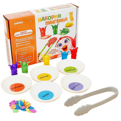 Набор-сортер Накорми пингвина, тарелочки, пинцет, рыбки, пингвины, по методике Монтессори Iq Zabiaka