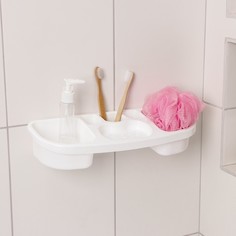 Полка для ванной комнаты, 38,5×14,5×7 см, цвет МИКС Alternativa