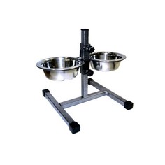 Кормушка-телескоп Данко с двумя металлическими мисками 2x1 л, 20 см