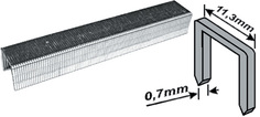 Скобы для степлера закаленные 11,3 мм х 0,7 мм, (узкие тип 53) 8 мм, 1000 шт. MOS