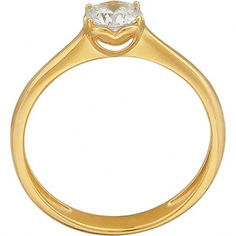 Кольцо из желтого золота с фианитом р. 17 Эстет 01К139297