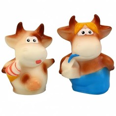 Набор игрушек Весна Быки "Кефирчик и Мороженка", (белый)