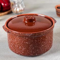 Горшок-сотейник «Мрамор коричневый», 1,5 л Ломоносовская керамика