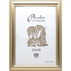 Рамка Зебра А4 21х30 см пластиковый багет 30 мм золотистая 726680