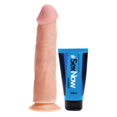 Набор Фаллоимитатор на присоске телесный 22 см и интимная гель смазка SexNow Classic 50 мл