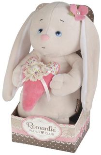 Мягкая игрушка Maxitoys Романтичный зайчик с розовым сердечком, 20 см Romantic Plush Club