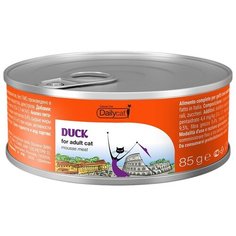 Влажный корм для взрослых кошек Dailycat Casual Line, мясной мусс из утки, 85 г