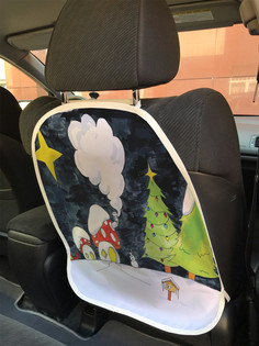 Накидка на спинку сиденья JoyArty Домик зимой в лесу, 45х62