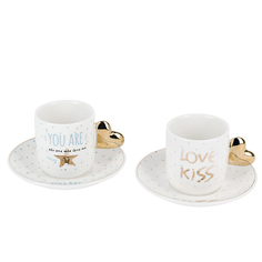 Nouvelle 1050026 Кофейный набор 4пр. "Love kiss" v=90мл. (подарочная упаковка)