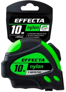 Рулетка 10м/25мм с автостопом и магнитом Effecta Nylon 581025