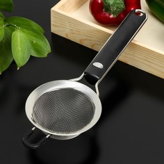 Сито с ручкой Bonjo, нержавеющая сталь, d=9 см, цвет чёрный No Brand