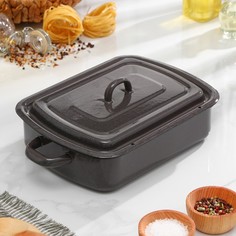 Противень с крышкой, 3 л, цвет коричневый No Brand
