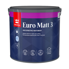 Краска в/д Tikkurila Euro Matt 3 интерьерная матовая, основа А белая 2,7л