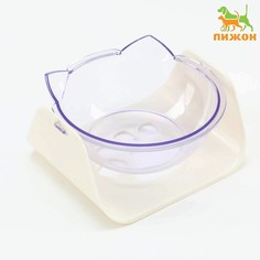 Миска пластиковая на белой подставке 15,5 х 13 х 8 см No Brand
