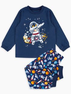 Пижама детская Веселый малыш 380170 цв. синий р. 128