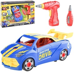 Конструктор с отверткой Автомобиль, звук, свет, в коробке No Brand