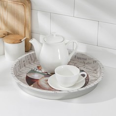 Поднос, 34×34×4 см, цвет бежевый No Brand