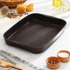 Противень, 40×29,5×5 см, антипригарное покрытие, цвет кофейный мрамор No Brand