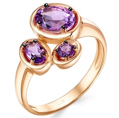 Кольцо из серебра с аметистом р. 17,5 Империал К1340/Ag-607/14ПОЗ Imperial