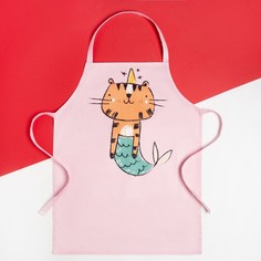 Фартук детский Этель "Cute tiger", 46х60 см, 100% хлопок, саржа No Brand