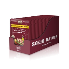 Влажный корм для кошек Solid Natura Premium кусочки в желе с цыпленком, 14 шт по 85г