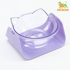 Миска пластиковая на фиолетовой подставке 15,5 х 13 х 8 см No Brand