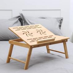 Поднос-столик для ноутбука , 55,5×32,5×22 см, бамбук No Brand