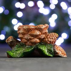 Подсвечник "Ветка с шишками" акрил, 10х5х6см No Brand