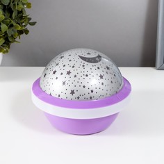 Ночник-проектор "Космос" LED от батареек 3хАА фиолетовый13,5х13,5х11 см No Brand