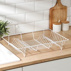 Сушилка для посуды Доляна, 47,5×32×9 см, цвет белый No Brand