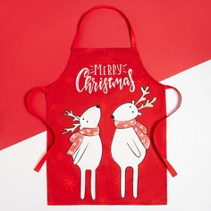 Фартук детский Этель Merry Christmas 46*60 см,100% хл., саржа No Brand