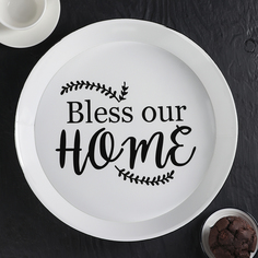 Поднос Home, 35,5×6 см, цвет белый No Brand