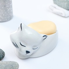 Мыльница "Кошка" 9х14х8см No Brand